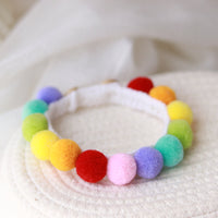 HKM-1302205 Colorful Hair Ball Collar for Cats and Dogs - XS to L