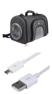 HKM-1302461 Durable Oxford Fabric Pet Carrier Bag with Ventilated Fan and Side Storage Pouches