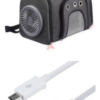 HKM-1302461 Durable Oxford Fabric Pet Carrier Bag with Ventilated Fan and Side Storage Pouches