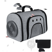 HKM-1302461 Durable Oxford Fabric Pet Carrier Bag with Ventilated Fan and Side Storage Pouches