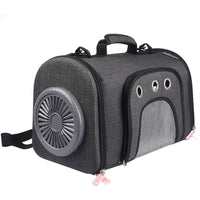 HKM-1302461 Durable Oxford Fabric Pet Carrier Bag with Ventilated Fan and Side Storage Pouches