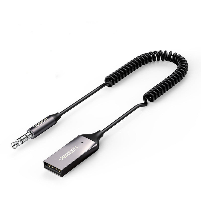 HKM-130259 Wireless Bluetooth Car Receiver Adapter - USB to 3.5mm Jack, High-Definition Sound Quality, Touch and Button Operation