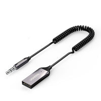 HKM-130259 Wireless Bluetooth Car Receiver Adapter - USB to 3.5mm Jack, High-Definition Sound Quality, Touch and Button Operation