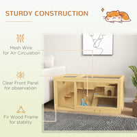 HKM-1303869 Extra Large Wooden Hamster Cage with Multi-Level Design, Ladder, Seesaws, and Pull-Out Tray