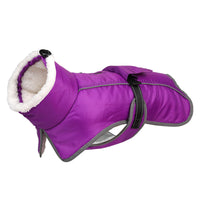 HKM-1304637 Warm Cotton-Padded Winter Coat for Large Dogs - Red, Pink, Navy, Army Green, Purple