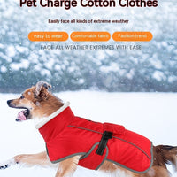 HKM-1304637 Warm Cotton-Padded Winter Coat for Large Dogs - Red, Pink, Navy, Army Green, Purple