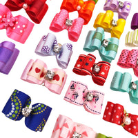 HKM-1305021 Pet Head Floral Bow Hair Accessory for Pets - Japanese & Korean Style, Cloth Decoration, 3x4cm