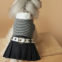 HKM-1305789 Spring and Summer Striped Dress for Dogs, Casual Polyester Pet Clothing in Multiple Sizes