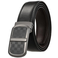 HKM-130579 Smooth Buckle Two-Layer Leather Belt - Elegant and Durable Accessory