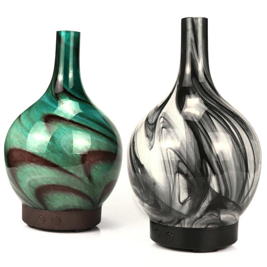 HKM-130643 Colorful Ultrasonic Glass Aroma Diffuser - Vase Shape, Household Use, 1L Capacity, Quiet Operation, Multiple Color Options