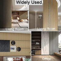 HKM-130899 Curved Wooden Acoustic Slat Panel for Walls and Ceilings, MDF and Polyester Fiber Construction