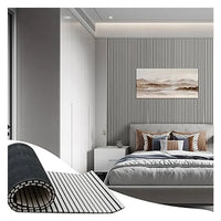 HKM-130899 Curved Wooden Acoustic Slat Panel for Walls and Ceilings, MDF and Polyester Fiber Construction