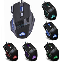 HKM-130899 Wired Optical Gaming Mouse with 5500DPI, 7-Color LED Backlight, 7 Buttons for PC and Laptop