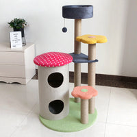 HKM-1309245 Durable 28" Cat Tower with Sisal Scratch Board and Soft Lambswool Bedding