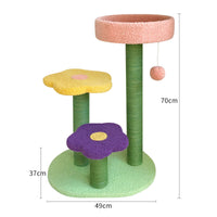 HKM-1309245 Durable 28" Cat Tower with Sisal Scratch Board and Soft Lambswool Bedding