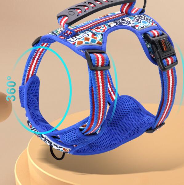 HKM-1309757 Adjustable Dog Leash Chest Harness for Small, Medium, and Large Dogs - Available in Multiple Colors