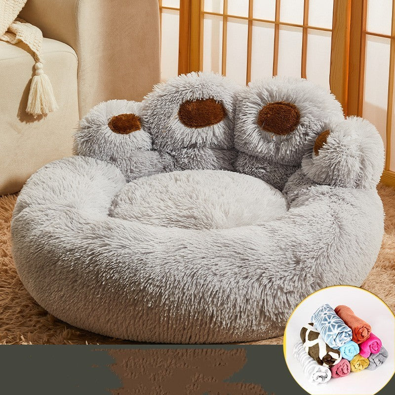 HKM-1310013 Fleece-Lined Dog Bed - Warm Sofa Mattress for Corgis, Golden Retrievers, and Medium to Large Breeds