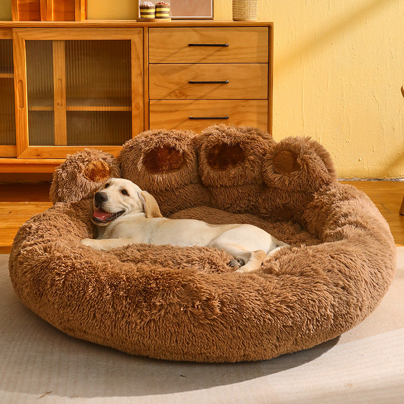 HKM-1310013 Fleece-Lined Dog Bed - Warm Sofa Mattress for Corgis, Golden Retrievers, and Medium to Large Breeds