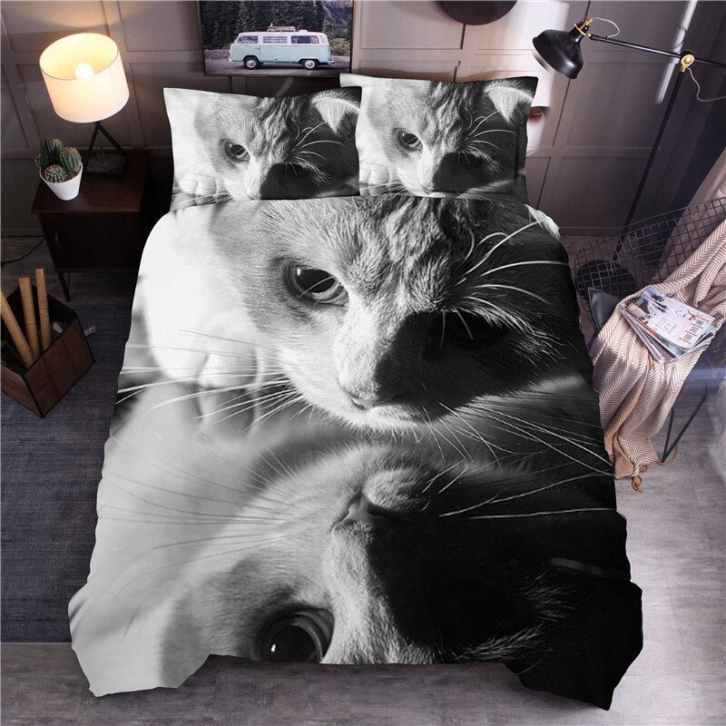 HKM-131027 Animal 3D Printed Polyester Bedding Quilt Cover Set - Multiple Sizes Available