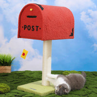 HKM-131027 Mailbox Cat Climbing Frame with Sisal Column and Integrated Cat Nest