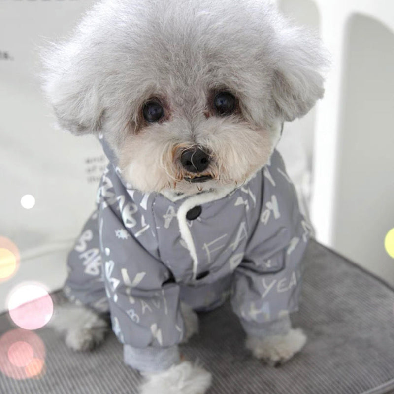 HKM-1310397 Cotton Reflective Colorful Jacket for Pets - Autumn and Winter Four-Legged Clothing