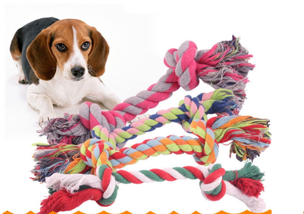 HKM-1310781 Durable Cotton Rope Dog Toy for Teeth Cleaning and Playtime