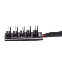 HKM-131091 5-Port 4-Pin PWM CPU Fan Hub with PWM Control for System Fans - Nylon & Plastic - Black