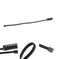 HKM-131091 5-Port 4-Pin PWM CPU Fan Hub with PWM Control for System Fans - Nylon & Plastic - Black