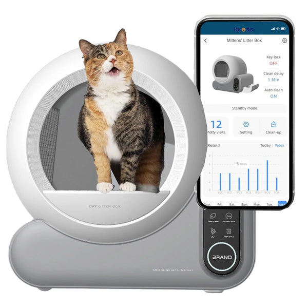 HKM-131155 Smart Self-Cleaning Litter Box for Cats and Dogs - 70L Capacity, Odor Control, Dust-Free, Easy to Clean