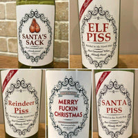 HKM-131155 Waterproof Christmas Bottle Label Sticker Set - 5 Pack, 8x11CM American Style