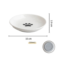HKM-1311933 Whisker-Friendly Ceramic Cat Bowls with Non-Slip Silicone Base for Food and Water