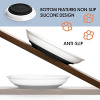 HKM-1311933 Whisker-Friendly Ceramic Cat Bowls with Non-Slip Silicone Base for Food and Water