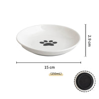 HKM-1311933 Whisker-Friendly Ceramic Cat Bowls with Non-Slip Silicone Base for Food and Water