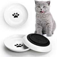 HKM-1311933 Whisker-Friendly Ceramic Cat Bowls with Non-Slip Silicone Base for Food and Water