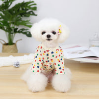 HKM-1312317 Stylish Two-Legged Pet Shirt in White or Pink with Love Design
