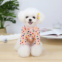 HKM-1312317 Stylish Two-Legged Pet Shirt in White or Pink with Love Design