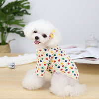 HKM-1312317 Stylish Two-Legged Pet Shirt in White or Pink with Love Design