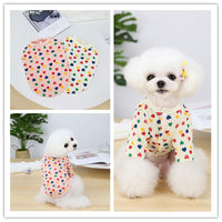 HKM-1312317 Stylish Two-Legged Pet Shirt in White or Pink with Love Design