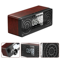 HKM-131347 Wooden Bluetooth Speaker with Retro Design and Subwoofer Functionality