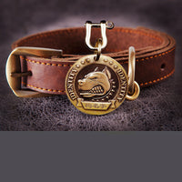 HKM-1313725 Personalized Metal Dog Collar with Adjustable Anti-Lost Tag