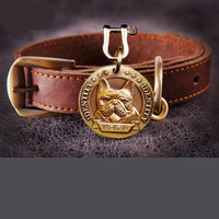 HKM-1313725 Personalized Metal Dog Collar with Adjustable Anti-Lost Tag