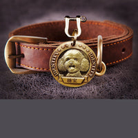HKM-1313725 Personalized Metal Dog Collar with Adjustable Anti-Lost Tag