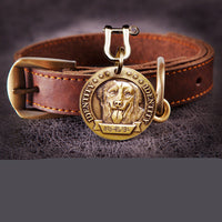 HKM-1313725 Personalized Metal Dog Collar with Adjustable Anti-Lost Tag