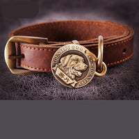 HKM-1313725 Personalized Metal Dog Collar with Adjustable Anti-Lost Tag