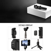 HKM-131411 Bluetooth Wireless Selfie Stick Tripod for iPhone - Black and White, 660mm Extendable, Compact Design