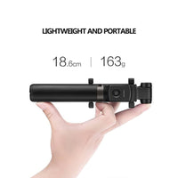 HKM-131411 Bluetooth Wireless Selfie Stick Tripod for iPhone - Black and White, 660mm Extendable, Compact Design