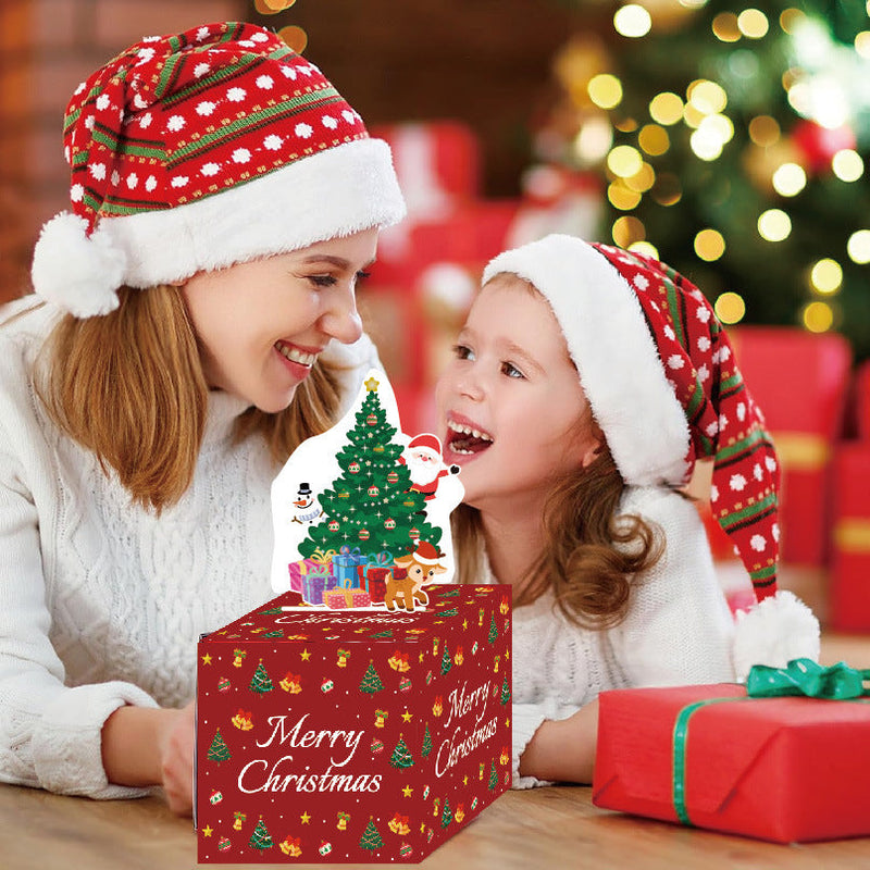 HKM-131475 Festive Red Christmas Money Box for Holiday Parties and Decorations