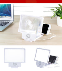 HKM-131731 Mobile Phone 3D Magnifying Glass Screen Magnifier with Lazy Bracket for Desktop Use