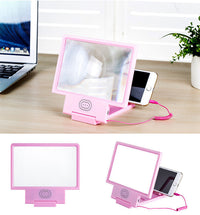 HKM-131731 Mobile Phone 3D Magnifying Glass Screen Magnifier with Lazy Bracket for Desktop Use