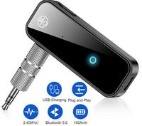 HKM-131859 Bluetooth 5.0 Audio Adapter for 3.5mm AUX - Receiver for Car, Computer, TV, Projector